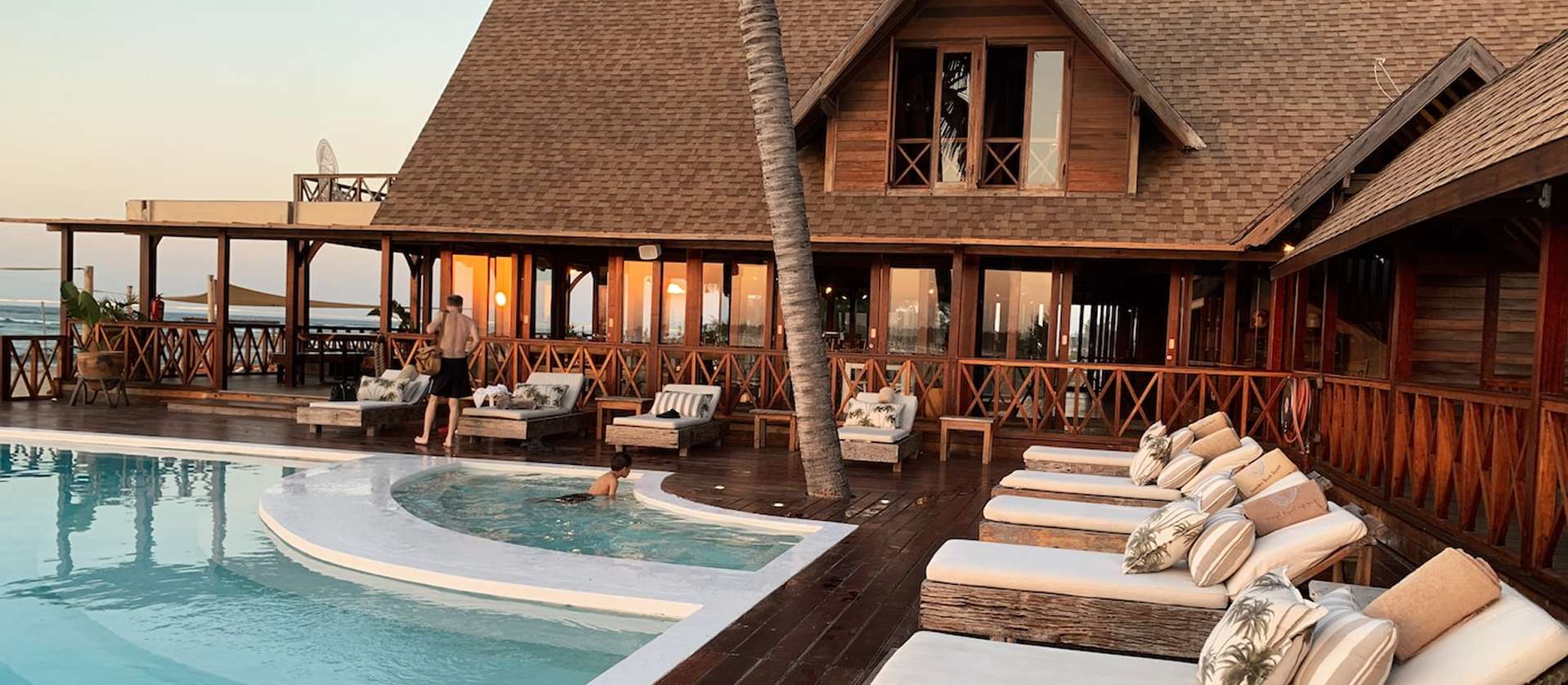 Luxury beachfront resort with pool